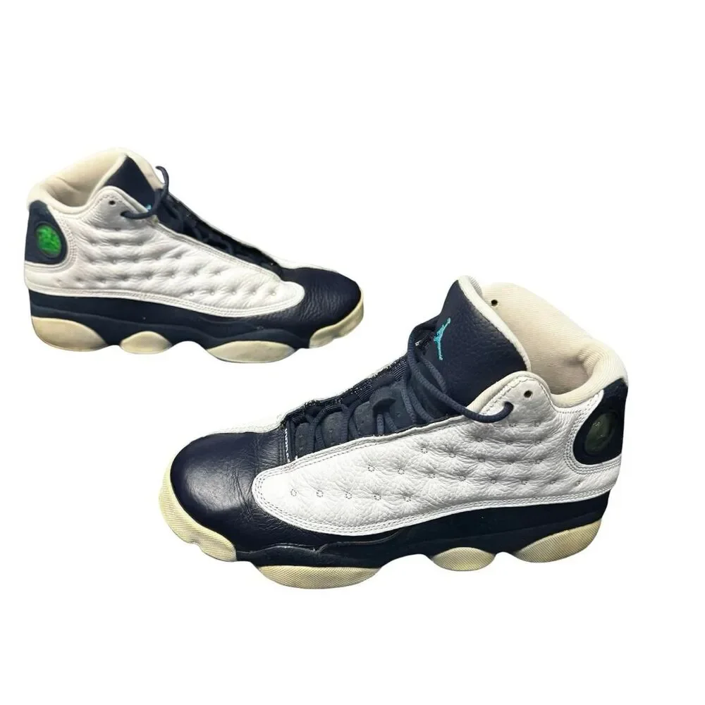 Air Jordan 13 Obsidian Retro Navy White Youth 7Y Basketball Sneakers